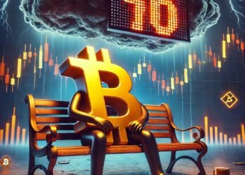 Dall·e 2025 04 03 17.10.16 A Symbolic And Creative Digital Illustration Representing Worsening Bitcoin Market Sentiment As The Bull Score Index Drops To 10. A Dejected Golden Bi.jpg