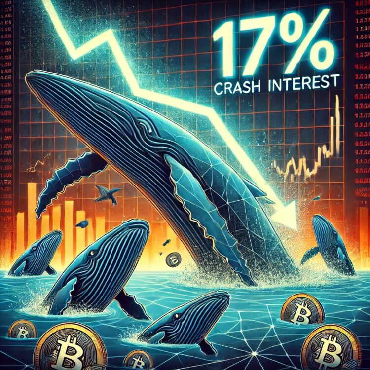 Dall·e 2025 04 08 15.14.28 A Symbolic And Dramatic Digital Illustration Representing A 17 Crash In Bitcoin Open Interest While Whales Accumulate Supply. A Steep Downward Graph .jpg