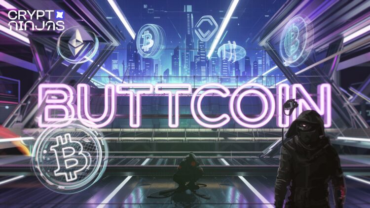 In The Center Buttcoin Is Depicted In A Dramatic….jpeg