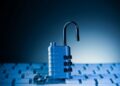 Open padlock keyboard synthetic data privacy risk.jpg