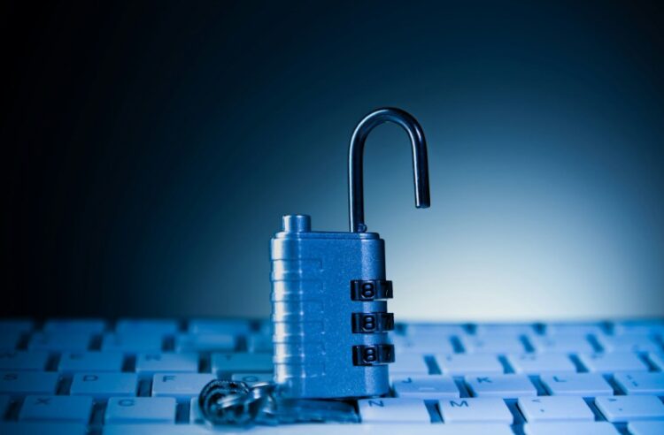 Open padlock keyboard synthetic data privacy risk.jpg
